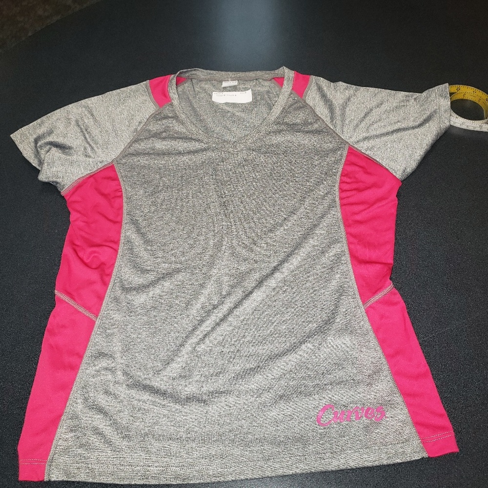 Gray with inseam Pink‎ Workout Tee Size M